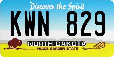 ND license plate KWN829
