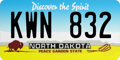 ND license plate KWN832