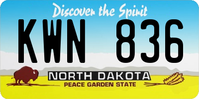 ND license plate KWN836