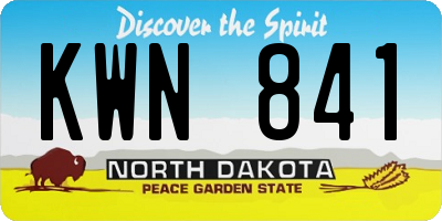 ND license plate KWN841