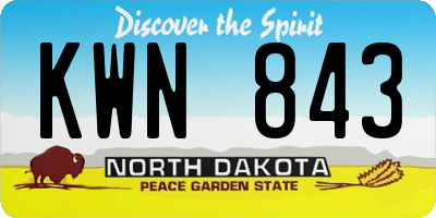 ND license plate KWN843