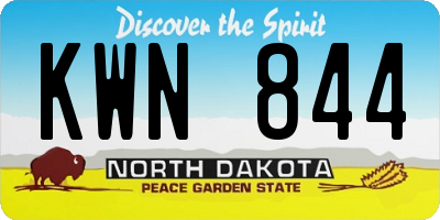ND license plate KWN844