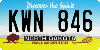 ND license plate KWN846