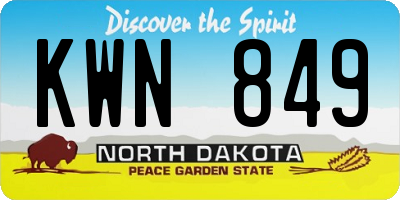 ND license plate KWN849