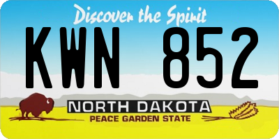 ND license plate KWN852