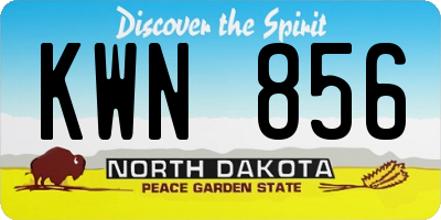 ND license plate KWN856