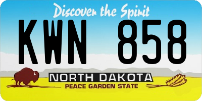 ND license plate KWN858