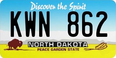 ND license plate KWN862