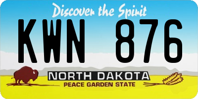 ND license plate KWN876