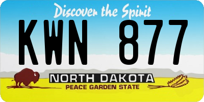ND license plate KWN877
