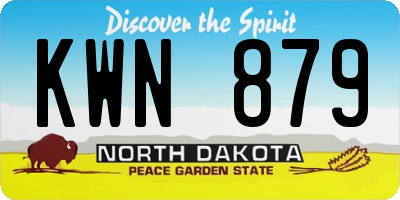 ND license plate KWN879