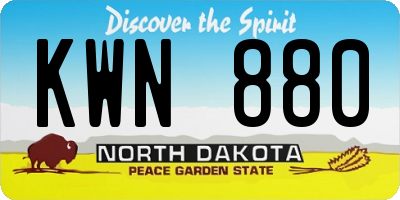 ND license plate KWN880