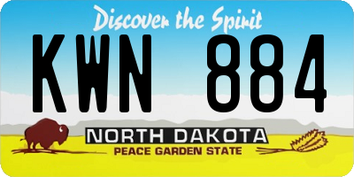 ND license plate KWN884