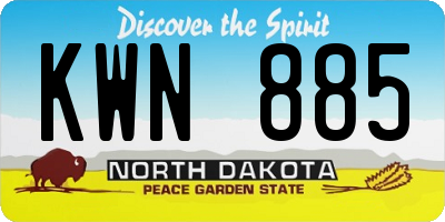 ND license plate KWN885