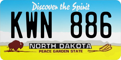 ND license plate KWN886