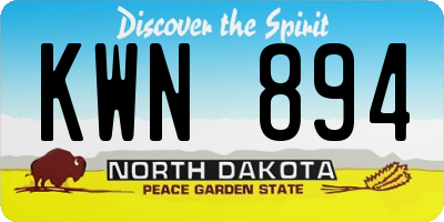 ND license plate KWN894