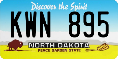 ND license plate KWN895