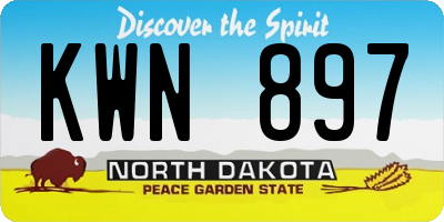 ND license plate KWN897