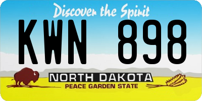ND license plate KWN898