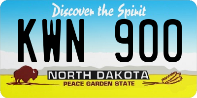 ND license plate KWN900
