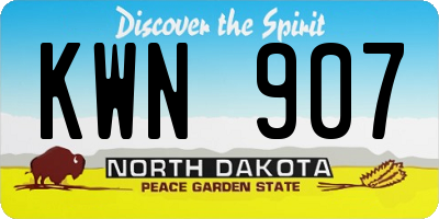 ND license plate KWN907