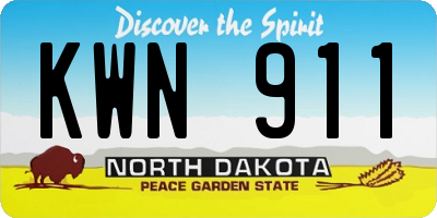 ND license plate KWN911