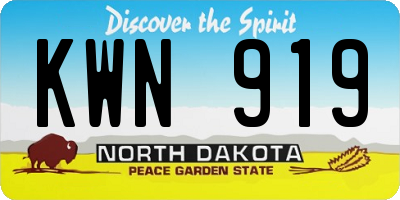 ND license plate KWN919