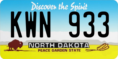 ND license plate KWN933