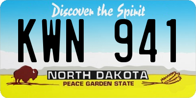 ND license plate KWN941