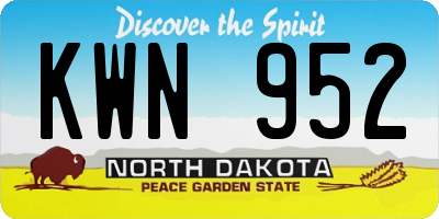 ND license plate KWN952