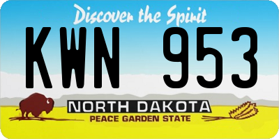 ND license plate KWN953