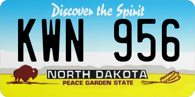 ND license plate KWN956
