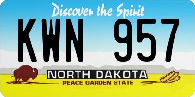 ND license plate KWN957