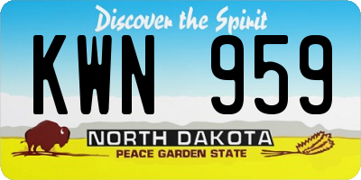 ND license plate KWN959