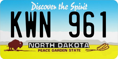 ND license plate KWN961