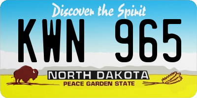ND license plate KWN965