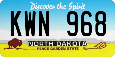 ND license plate KWN968