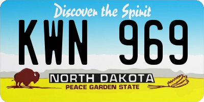 ND license plate KWN969