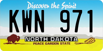 ND license plate KWN971
