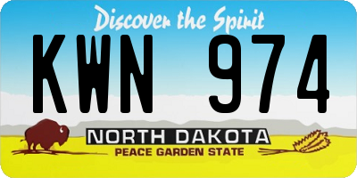 ND license plate KWN974