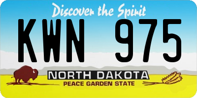 ND license plate KWN975