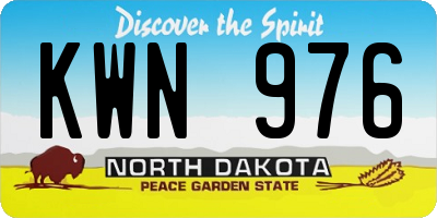 ND license plate KWN976