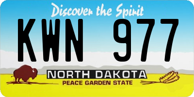 ND license plate KWN977