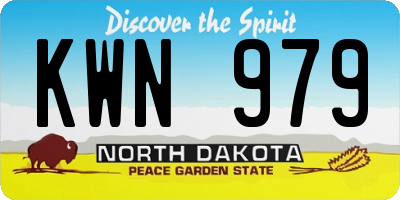 ND license plate KWN979