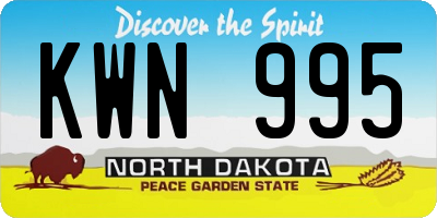 ND license plate KWN995