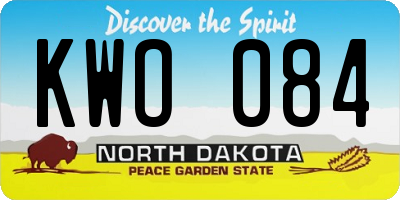 ND license plate KWO084