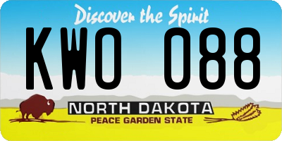 ND license plate KWO088