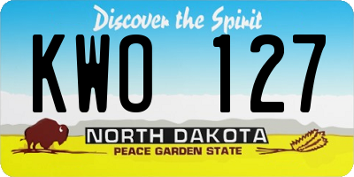 ND license plate KWO127