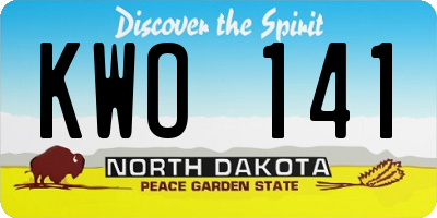 ND license plate KWO141