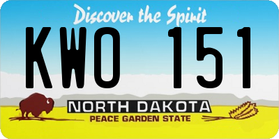 ND license plate KWO151